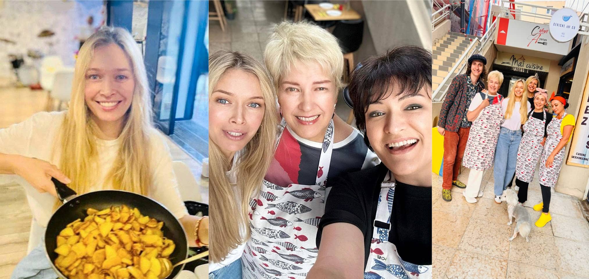 Vera Brezhneva in Odessa cuisine restaurant U Angelovyh in Nice on the French Riviera