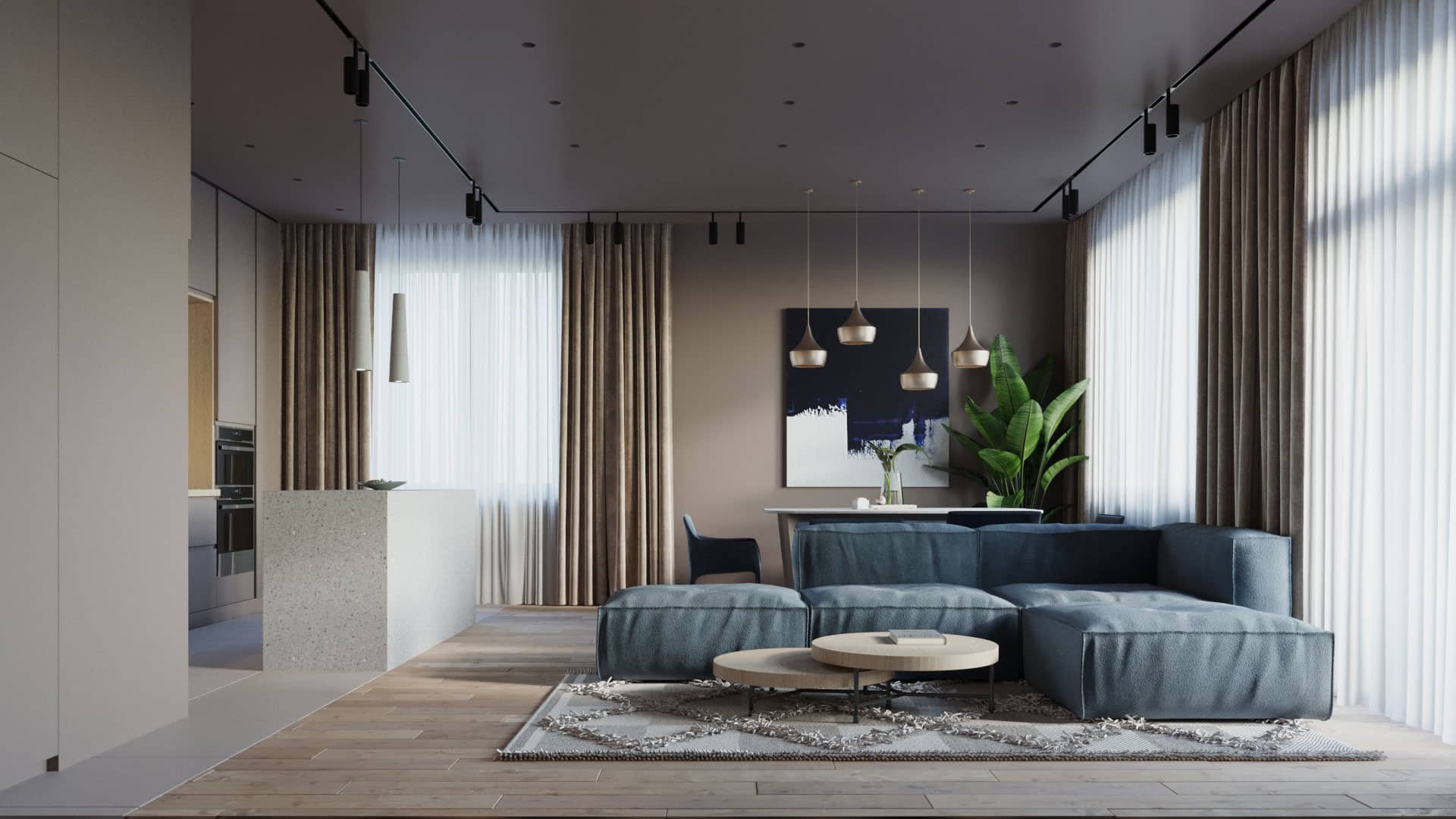 Apartment interior design on the French Riviera